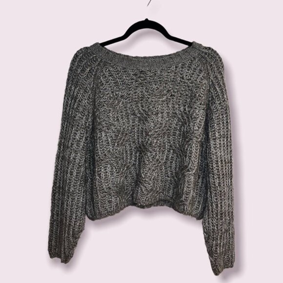Urban Outfitters Kimchi Blue Grey Knit Sweater Scoop Neck Womens Size Sm… - Picture 1 of 4